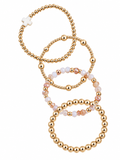 White Cross charm beaded bracelet set