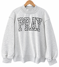 PRAY Polka dot embroidered Mock neck sweatshirt