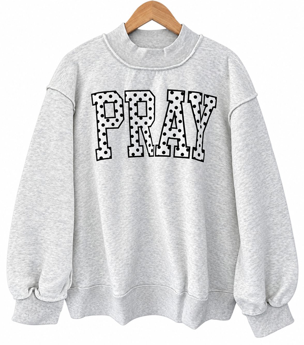 PRAY Polka dot embroidered Mock neck sweatshirt