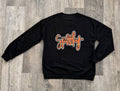 Black spooky rhinestone graphic sweatshirt