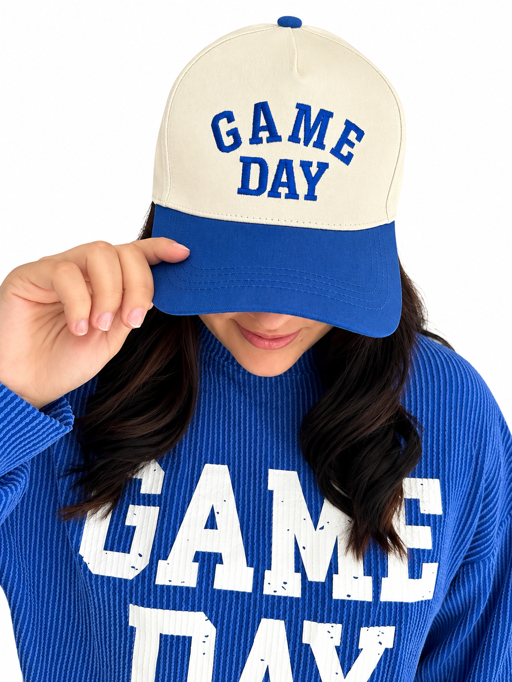 “GAME DAY” Blue canvas cap