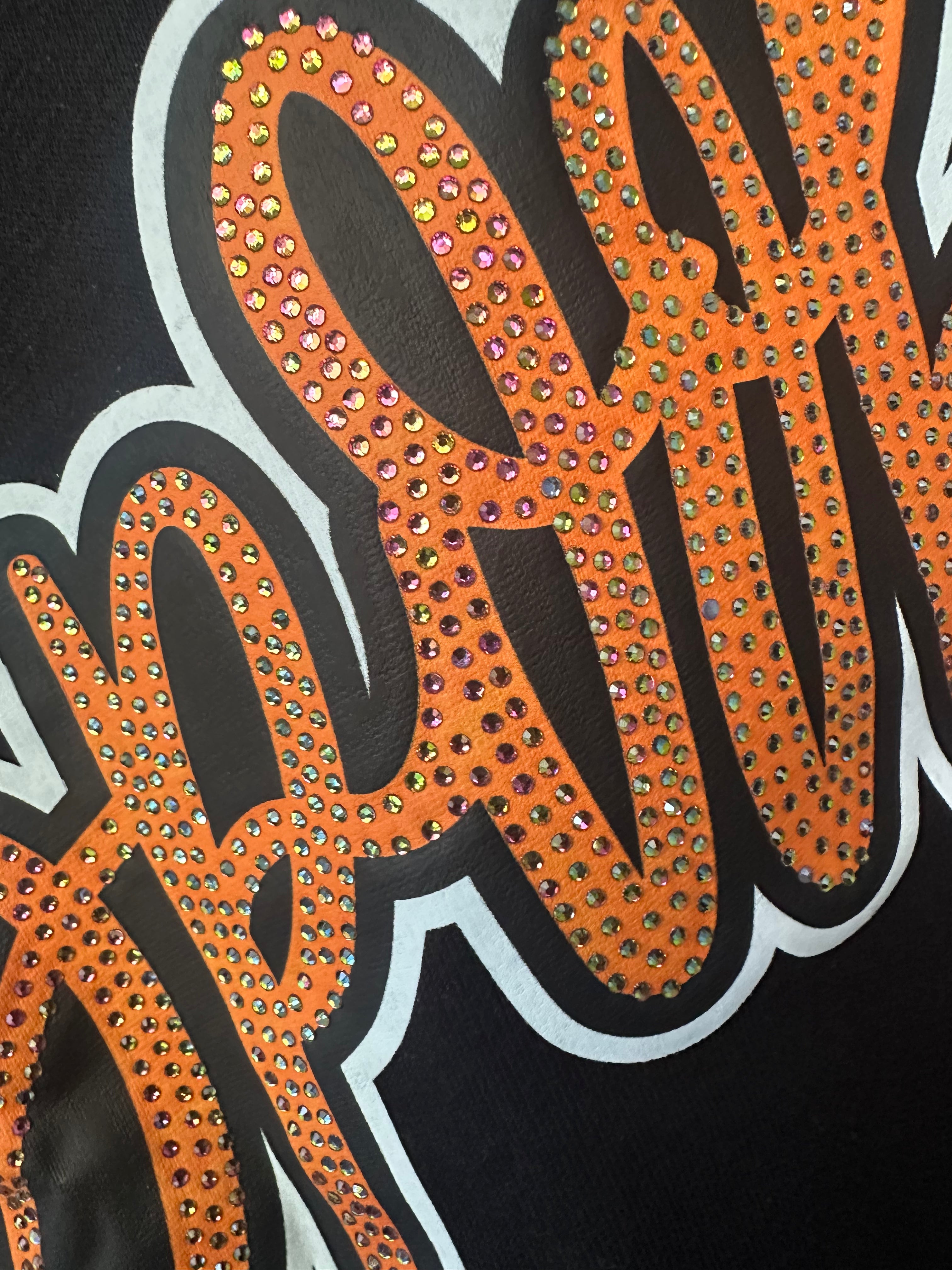 Black spooky rhinestone graphic sweatshirt